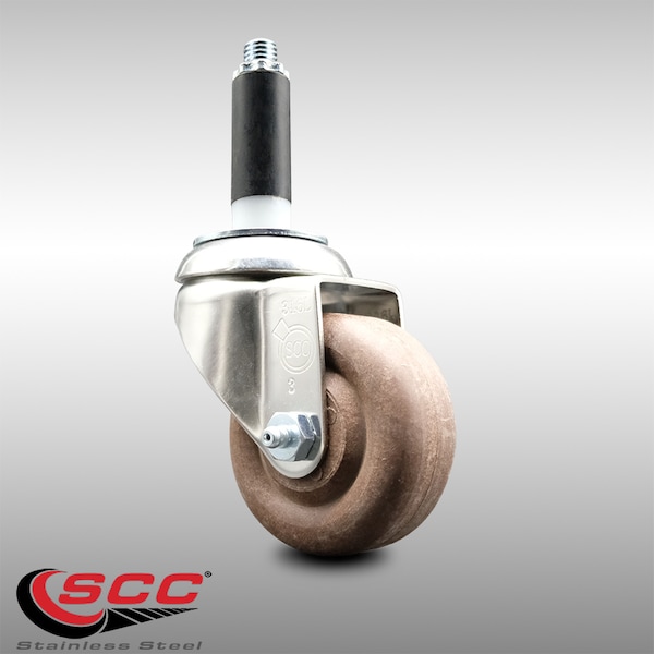 3.5 Inch 316SS High Temp Glass Filled Nylon 3/4 Inch Expanding Stem Caster SCC